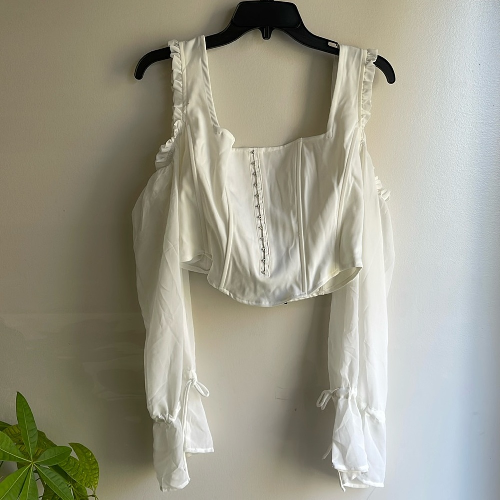 Fashion Nova Renaissance Style Spring Fairy XL Blouse Off Shoulder Corset Shirt